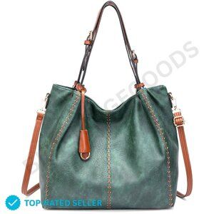 Brand New myfriday Hobo Bag Green Faux Leather